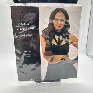 NEW Modern Hero Cage Top‎ Costume Black Size M 8-10 Chemise Cage Halloween